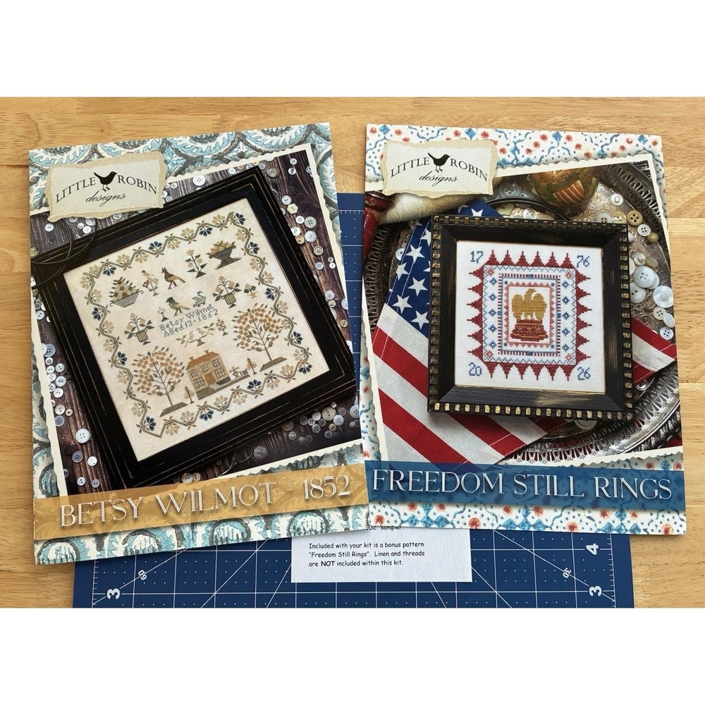 Little Robin Designs Cross Stitch Bundle Betsy Wilmot 1852 Country Sampler